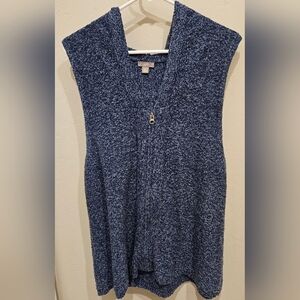 J. Jill Hooded Full Zipper Sleeveless Sweater Vest XL